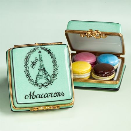 Show products in category Limoges Cakes,Pastries, Chocolate Boxes Green Macaroons, Pastries Chocolate, Macaroon Box, Cakes Pastries, Donut Box, German Beer Steins, Chocolate Boxes, Musical Box, Paris Vintage