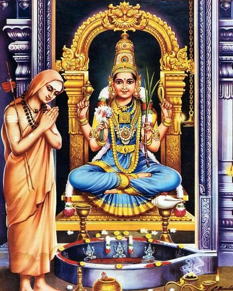 Kamakshi Amman, Devi Shakti, Soundarya Lahari, Aadi Shakti, Saraswati Goddess, Shakti Goddess, Indian Goddess, Lord Shiva Family, Ancient Mythology