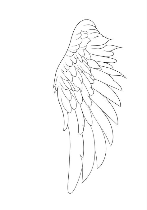 Angel Wing Stencil Tattoo, Wing Tattoo Outline, Angel Wing Stencil, Wing Tattoo Stencil, Angel Wings Tattoo Stencil, Wing Stencil, Angel Wing Outline, Wings Outline, Wing Outline