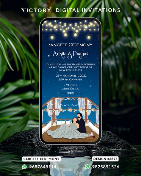 Turn up the music with Victory’s vibrant 'Sangeet Ceremony' invites! 🎶💃 Delivered in just 24 hours, our designs bring the fun and excitement of your special night to life. 💌 Let the celebration begin! Call / WhatsApp: +91 9687648114 / +91 9825891526 #sangeet #sangeetnight #eenvite #invitations #ceremony #victoryinvitation Sangeet Ceremony, Enchanted Evening, Ceremony Design, Call Whatsapp, Turn Up, Digital Invitations, New Beginnings, Victorious, Bring It On