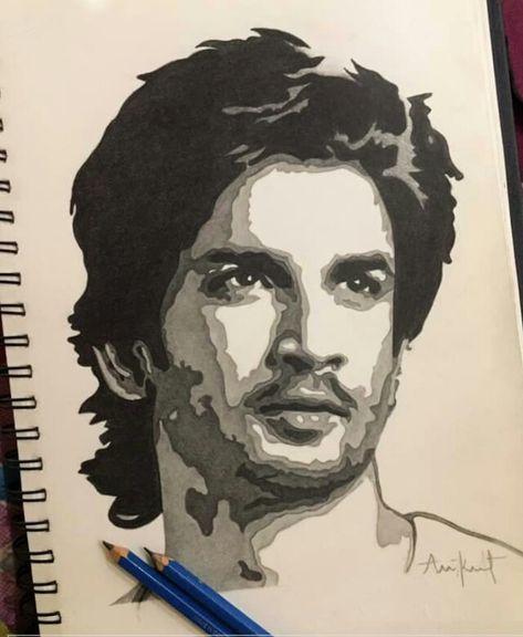 Sushant Singh Rajput Portrait, Sushant Singh Rajput Sketch, Bollywood Sketch, Mice Drawing, Celebrity Sketch, Bollywood Makeup, Pen Sketches, Happy Rakhi, Captain America Wallpaper