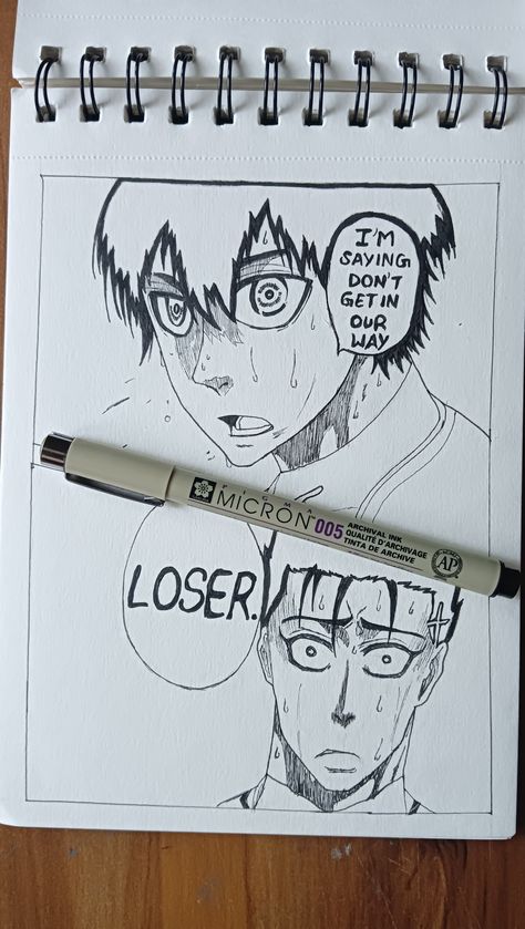 Manga panel of blue lock  in traditional art Draw With Pencil, Easy Manga Drawings, Blue Lock Isagi, Illustration Traditional, Sketch Reference, Art Fan, Easy To Draw, Art Manga, Artist Illustration