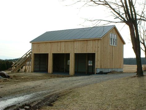 3 Car Garage With Loft, Garage With Porch, Board And Batton Siding, Car Garage With Loft, Garage With Loft, Storage Workshop, Garage Organizing, Garage Loft, Storage Garage