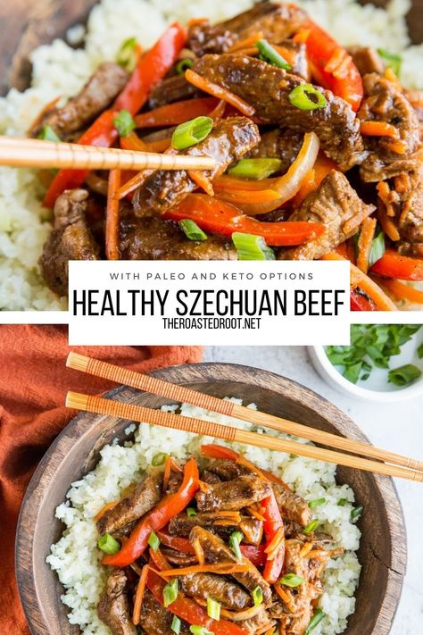 Paleo Weekly Meal Plan, Easy Paleo Meal Plan, Szechuan Beef, Mushroom Risotto Recipes, Crispy Beef, Paleo Meal Plan, Paleo Recipes Easy, Mushroom Risotto, Asian Inspired Recipes