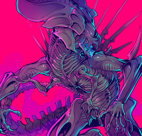 https://www.artstation.com/artwork/RmZEv 80's Aesthetic, Alien Queen, The Queen, Deviantart, Queen, Pink