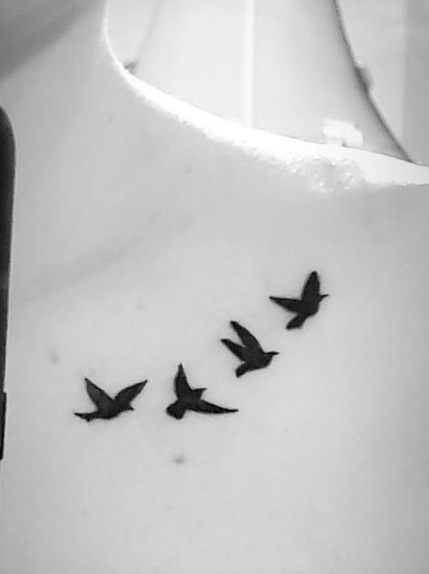 Crow Collarbone Tattoo, Bird Chest Tattoo Female, Bird Collar Bone Tattoo, 3 Bird Tattoos For Women, Bird Tattoo Collarbone, 3 Birds Tattoo, Bird Silhouette Tattoos, Bird Collar, Bird Tattoos For Women