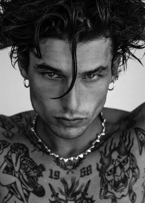 Male Models Tattoo, Tattoo Photoshoot, Tatted Men, Cowboy Aesthetic, Rockstar Aesthetic, Portrait Photography Men, Men Photoshoot, Dark Romance Books, Boy Tattoos