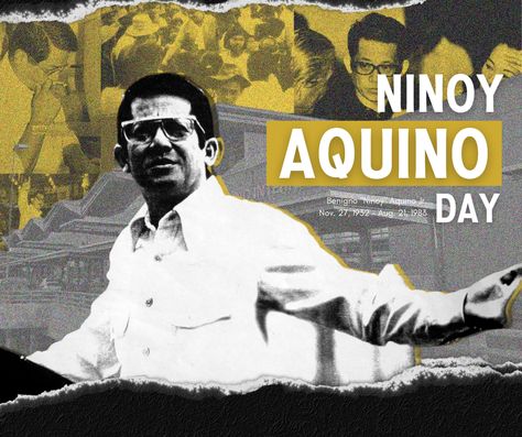 Ninoy Aquino Day Poster, Rizal Day Pubmat, Ninoy Aquino Day Pubmat, School Pubmat, Philippines Holiday, Ninoy Aquino, Personal Poster, Graphic Deisgn, Graphic Design School