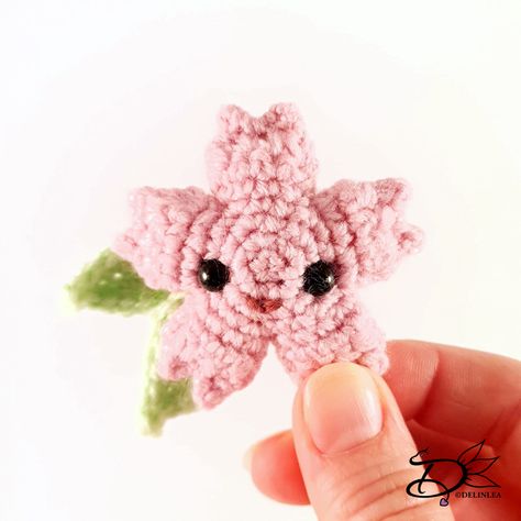 Free Flower Amigurumi Patterns, Sakura Crochet Pattern Free, Sakura Crochet Pattern, Sakura Crochet, Crocheting Animals, Flower Amigurumi, Amigurumi Projects, Easter Bunny Costume, Crochet Flower Blanket