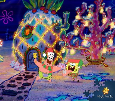 Spongebob Christmas, Christmas Wallpaper Iphone Cute, Arte Indie, Xmas Wallpaper, Spongebob Wallpaper, Cute Christmas Wallpaper, Film Disney, Christmas Phone Wallpaper, Wallpaper Laptop