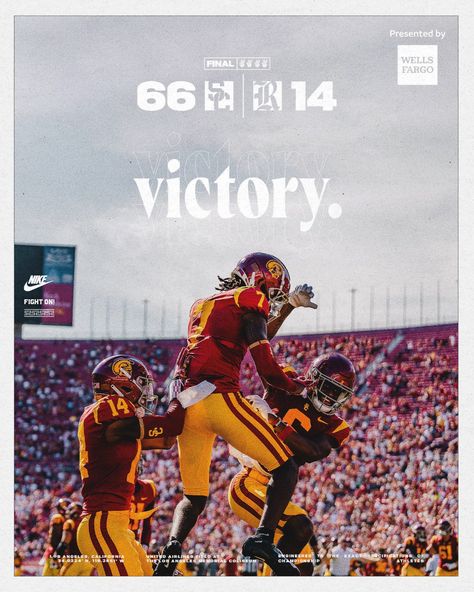 USC Football ✌️ (@USC_FB) / Twitter Sports Marketing Design, College Sports Graphics, Sports Design Layout, Sports Creative, Football Ideas, Usc Football, Sports Advertising, Sports Design Ideas, Sports Templates