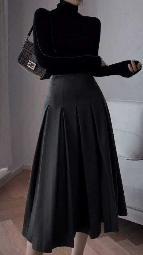 How to Find Cute Business Casual Fashion on Amazon High Waisted Pencil Skirt Long, Black Turtleneck With Long Skirt, Turtleneck Outfit With Skirt, Turtleneck Sweater With Skirt, Long Box Pleated Skirt, Black Turtleneck With Skirt, Black Turtleneck Outfit Skirt, Turtleneck With Long Skirt, Black Turtleneck And Skirt