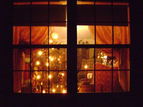 Night Window, Front Windows, Slice Of Life, Light Reflection, Window Coverings, Ambient Lighting, Paper Lamp, Christmas Lights, Light In The Dark