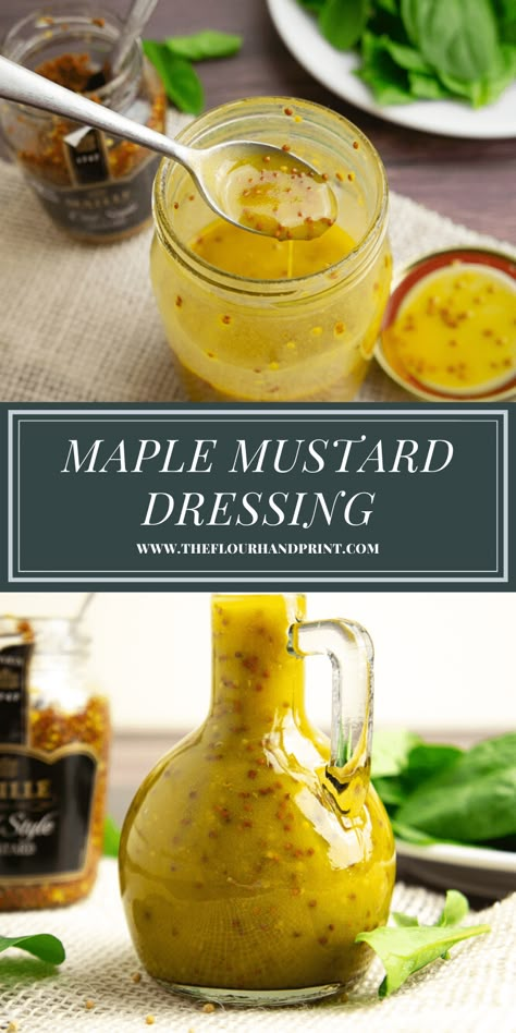 Maple Mustard Vinaigrette Recipe, Mustard Vinegrette, Maple Mustard Vinaigrette, Diy Salad, Mustard Salad Dressing, Vinaigrette Dressing Recipe, Whole Grain Mustard, Maple Vinaigrette, Salad Dressing Recipes Healthy