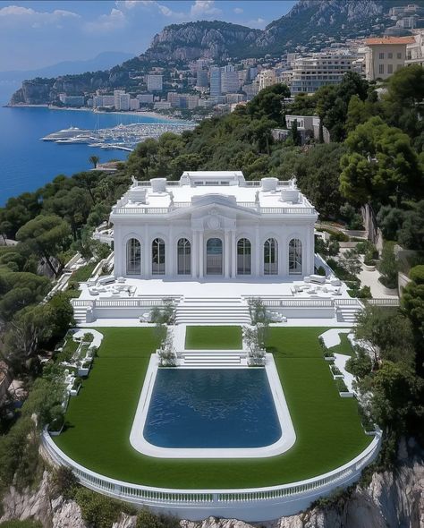 Monaco Mansion, Monaco House, Garden Mansion, Monaco Fashion, Luxury Lifestyle Motivation, Mansion Art, Villa France, Model Architecture, Amazing Wallpaper