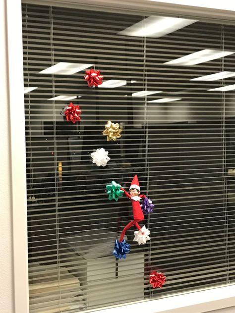 Workplace Holiday Decor, Elf On The Shelf Ideas For Dental Office, Elf Christmas Office Decorations, Elf On The Self Office Ideas, Elf On Shelf Ideas For Office, Office Elf Ideas, Elf On The Shelf Ideas Doctor Office, Workplace Elf On The Shelf, Office Elf On A Shelf Ideas