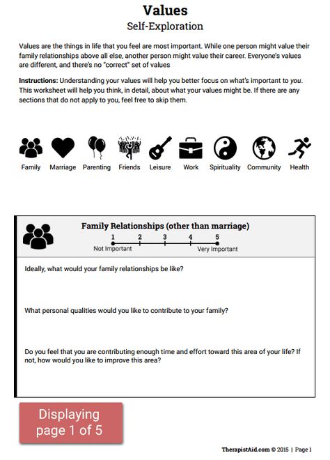 Values: Self-Exploration Preview Self Exploration Activities, My Values Worksheet, Exploring Values Worksheet, Core Beliefs And Values Worksheet, Acceptance And Commitment Therapy Values, Values Exploration, Values Inculcation Activities, Values Clarification, Acceptance And Commitment Therapy