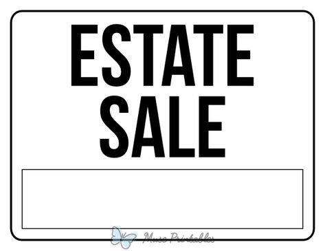 Printable Black and White Estate Sale Sign Free Printable Black And White, Estate Sale Signs, Plastic Restorer, Sale Signs, Printable Black And White, Sale Sign, 2023 Vision, Garage Sale, Garage Sales