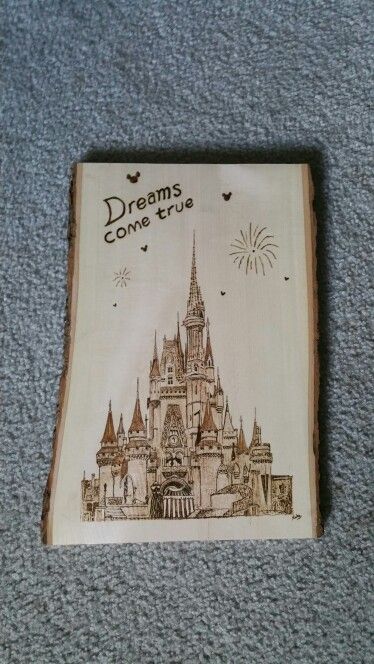 Walt Disney World wood burning I did! I like it! Disney Wood Burning, Pyrography Art, Disney Castle, Wood Burning Art, Wood Engraving, Wood Board, Wood Burning, Narnia, Pyrography