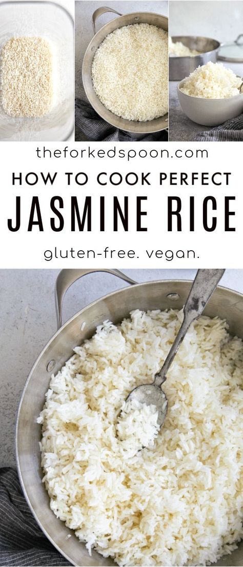 Learn how to cook perfectly fragrant Jasmine Rice every time with my easy step-by-step instructions, tips, and tricks. You'll be a rice-cooking pro in no time! How To Make Jasmine Rice, Best Jasmine Rice, Cook Jasmine Rice, Perfect Jasmine Rice, Jasmine Rice Recipes, Rice On The Stove, Simple Eating, 2023 Food, Cooking Jasmine Rice