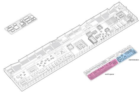 Library Floor Plan, Helsinki Central Library, Linear Architecture, Thermal Power Station, Axonometric View, Landscape Architecture Graphics, Library Plan, Central Library, Architecture Graphics