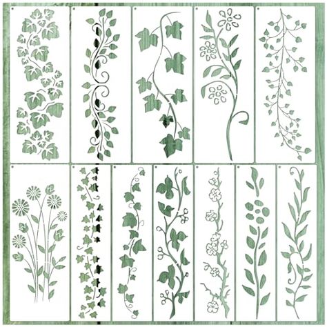 Canvas Furniture, Crafts Drawing, Floral Stencil, Stencils For Painting, Stenciled Floor, Flower Molding, Painting Templates, Flower Stencil, Stencil Patterns