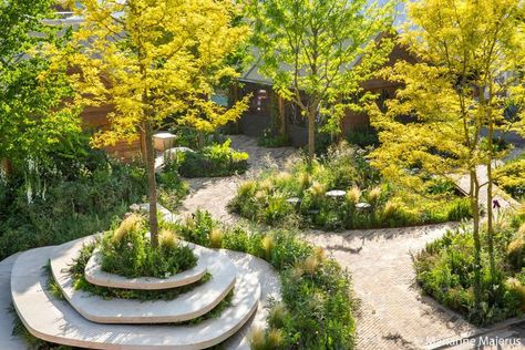 Park Ideas Design, Healing Garden Design, Terraced Landscaping, Urban Landscape Design, Healing Garden, Landscape Elements, Landscape Architecture Design, Garden Images, Garden Architecture