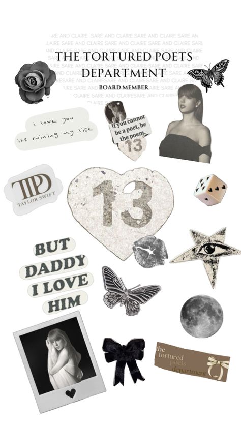 it’s so good 🖤 #fyp #preppy #aesthetic #taylorswift #ttpd #thetorturedpoetsdepartment #newalbum #poems Ttpd Poster Aesthetic, Taylor Swift Presentation Template, Iphone Stickers Aesthetic, Taylor Swift Phone Case Stickers, Taylor Swift Aesthetic Stickers, Ttpd Aesthetic Pics, Taylor Swift Stickers Printable, Taylor Phone Case, Canva Scrapbooking