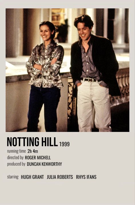 Nothing Hill Movie Poster, Notting Hill Polaroid Poster, Noting Hill Movie Poster, Notting Hill Movie Scene, Notting Hill William Thacker, Notting Hill Movie Aesthetic Wallpaper, Nothing Hill Aesthetic, Nothing Hill Movie, Notting Hill Movie Poster