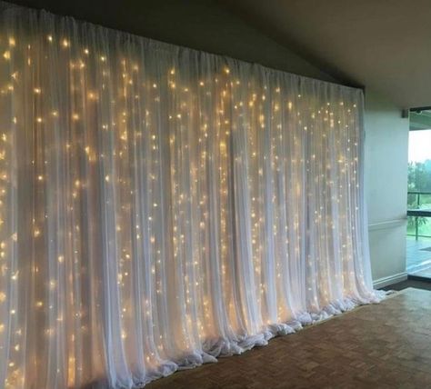 Curtain Lights Fairy Lights String Lights Outdoor Fairy Lights Bedroom LED Lights Christmas Lights Outdoor Party Lights Warm Lights Leds - Etsy Curtain Lights Wedding, Fairy Light Curtain, Prom Decor, Prom Theme, Light Backdrop, Curtain Backdrops, Arch Decoration, Arch Decoration Wedding, Pipe And Drape