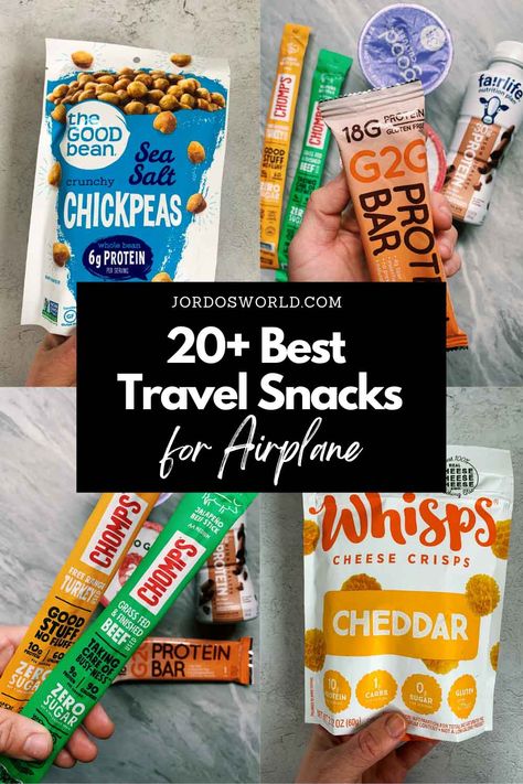 Looking for some travel snacks for flying? Here are some of the best healthy travel snacks to bring on the airplane! Carry On Snacks Tsa Approved, Best Snacks For Long Flights, Best Airplane Snacks Long Flights, Healthy Hotel Snacks, Snacks For International Flights, Airport Snacks Ideas, Airplane Lunch Ideas, Flight Snacks Airplane, Healthy Snacks For Airplane Travel