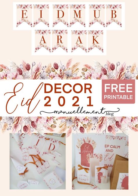 Get your Eid decor printable for free on manuellement blog Ramadan Decorations Printables Free, Eid Mubarak Banner Printable Free, Ramadan Banner Free Printable, Ramadan Decorations Printables, Eid Printables, Eid Moubarak, Eid Mubarek, Eid Banner, Ramadan Desserts