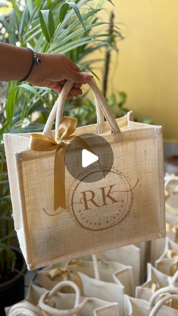 Rustic.Tale on Instagram: "How cool is this Personalised jute bag with the wedding logo .. 😉☺️   #weddinggift #weddingreturngifts #weddingreturnfavours #returnfavours #bigfatindianwedding #indianweddinggifts #weddingfavors #marwadiwedding #destinationwedding #jodhpurwedding" Jute Bags For Return Gifts, Return Gifts For Wedding Indian, Indian Wedding Return Gifts Ideas, Wedding Return Gifts Indian, Wedding Return Gift Ideas, Indian Wedding Return Gifts, Return Gifts Indian, Wedding Return Gifts, Personalised Jute Bags