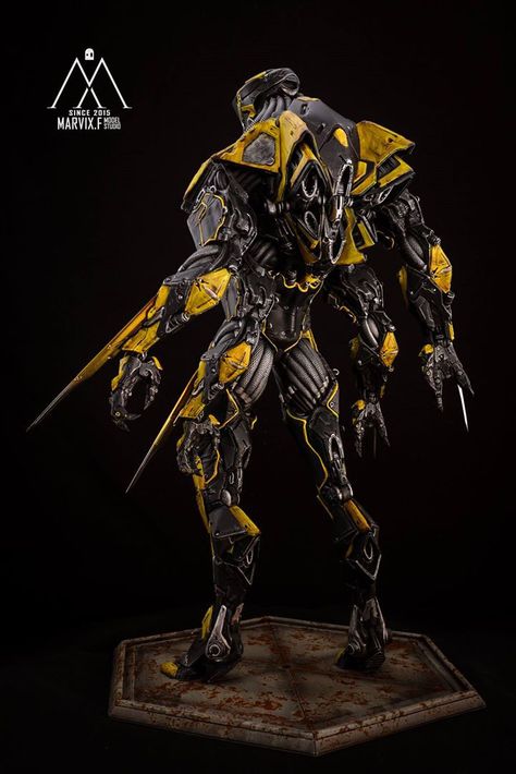 WASP garage kit painted by Marvix.F Model Studio on Behance Scifi Armor, Model Studio, Futuristic Armour, Cool Robots, Arte Robot, Alien Concept Art, Cyberpunk Character, Knight Armor, Transformers Artwork