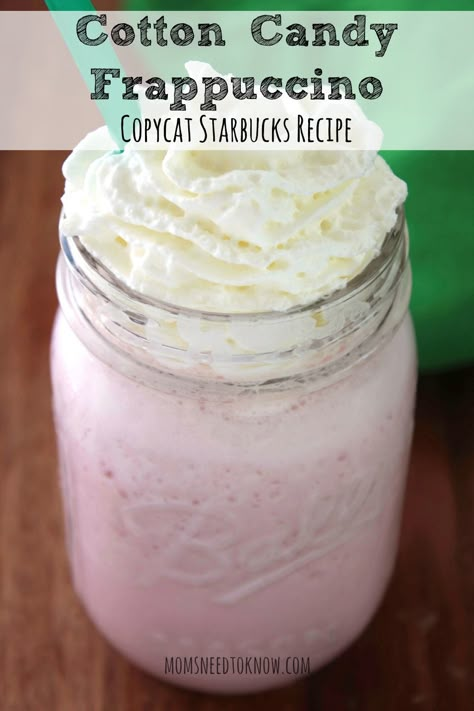 This copycat version of Starbucks Cotton Candy Frappuccino is both easy to make and absolutely delicious. Satisfy your cravings any… Cotton Candy Frappuccino, Recipe Copycat, Pizza Dough Recipe Easy, Frappuccino Recipe, Copycat Starbucks, Starbucks Diy, Copycat Starbucks Recipes, Starbucks Drinks Recipes, Vanilla Bean Ice Cream