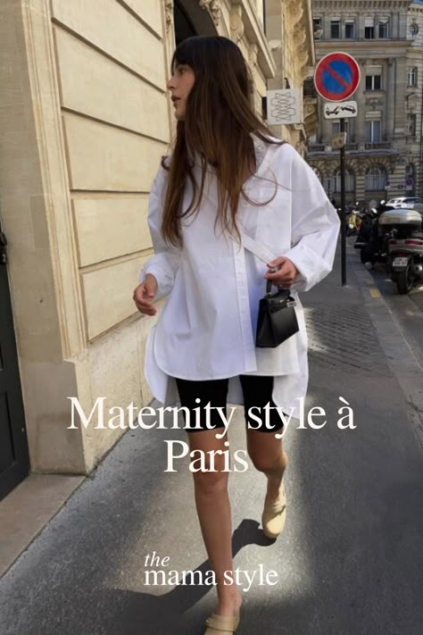 Discover chic maternity wear infused with Parisian flair. Elevate your pregnancy style effortlessly with our French-inspired pieces, combining comfort and elegance for every stage of your journey. Maternity Style Inspiration, Stylish Outfits Pregnant, Maternity Elegant Outfit, Classy Summer Maternity Outfits, Cute Maternity Looks, Work Outfits Women Maternity, Sofia Richie Pregnancy Style, Cara Loren Pregnant, H&m Maternity Outfits