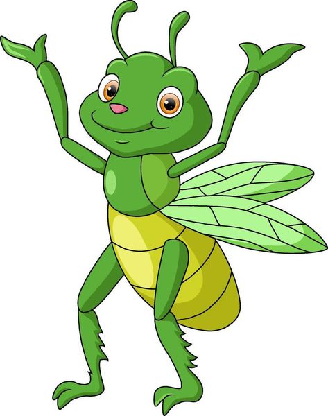 Cute grasshopper cartoon on white background Grasshopper Cartoon, Cute Grasshopper, Guitar Vector, Transparent Png, Png Images, Adobe Illustrator, White Background, Vector Images, Vector Free