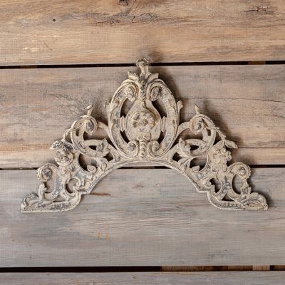 A GRACEFUL GLOW | Shop Sales Events Antique Farmhouse Above Doorway Decor, Arched Wall Decor, Drum Shade Chandelier, White Gothic, French Country Christmas, Arched Wall, Gallery Display, Art Mirror, Architectural Pieces