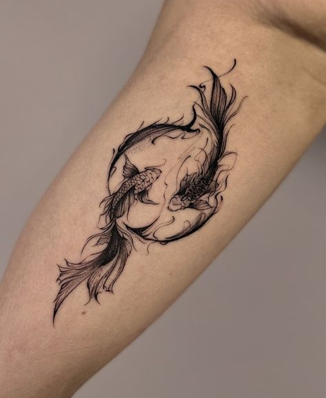 Pisces Tattoo Designs, Tattoo Japanese Style, Pisces Tattoos, Stylish Tattoo, Koi Tattoo, Koi Fish Tattoo, Tattoos Geometric, Anime Tattoo, Fish Tattoo