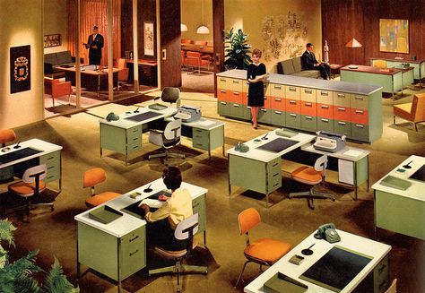 Welcome to Sterling Cooper Draper Pryce - Steelcase Coordinated Office Approach ad 1960s Office, Office Reference, Steelcase Office, 60s Tv, Mid Century Office, Mid Century Modern Office, 70s Interior, Retro Office, Dream Office