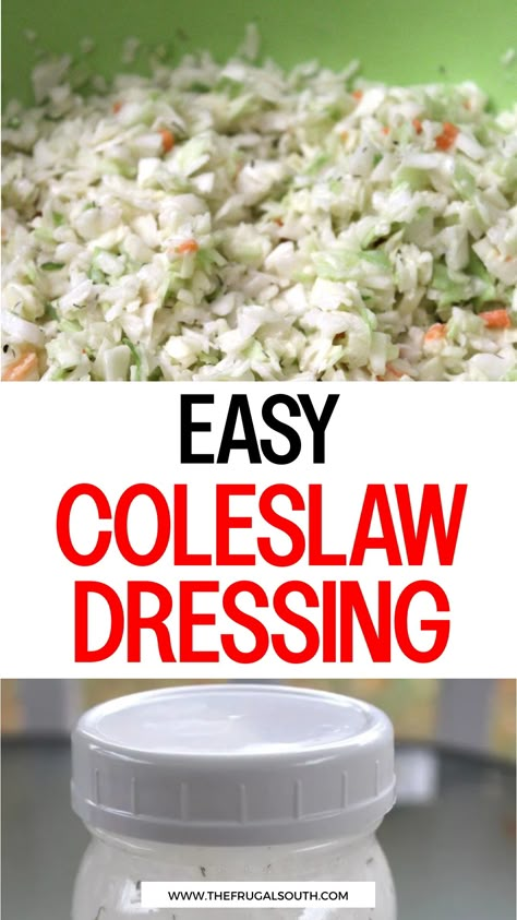 Looking for the perfect coleslaw dressing recipe? This homemade coleslaw dressing vinegar is a game-changer! With just a few simple ingredients, you can whip up this tangy and flavorful dressing in no time. Say goodbye to store-bought dressings and hello to delicious homemade goodness. Whether you prefer a creamy or vinegar-based option, this easy coleslaw dressing recipe will take your coleslaw to the next level. Dressing For Cole Slaw, Quick Coleslaw Dressing, Easy Homemade Coleslaw, Simple Coleslaw Dressing, Easy Creamy Coleslaw Recipe, Slaw Dressing Recipe Vinegar, Homemade Coleslaw Dressing Vinegar, Coleslaw Dressing Recipe Vinegar, Dairy Free Coleslaw Dressing