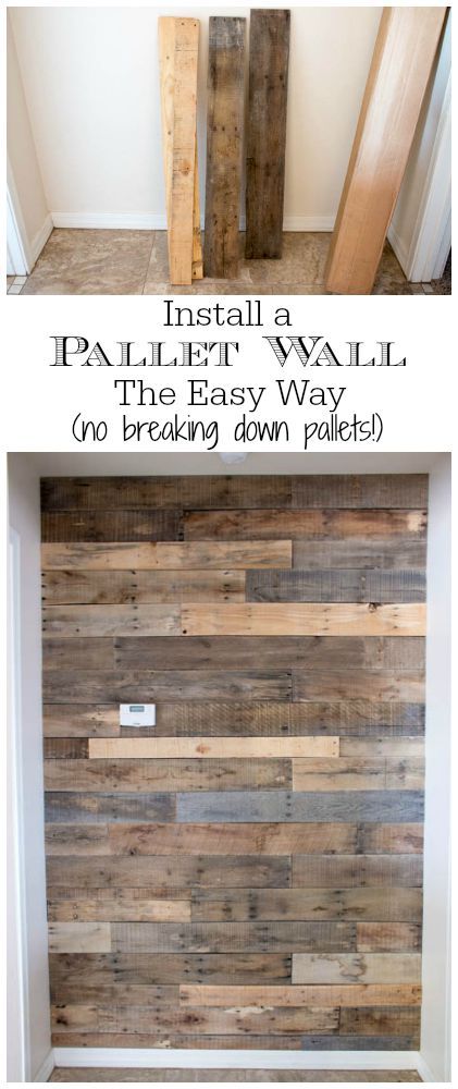 Install a Pallet Wall The Easy Way Pallet Wood Wall, Diy Pallet Wall, Pallet Walls, Pallet Wall, Pallet Crafts, Wood Pallet Projects, Diy Pallet Projects, Diy Pallet, Pallet Wood