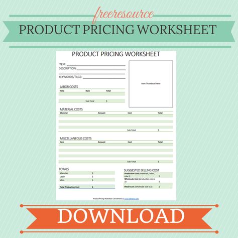 product pricing worksheet Product Pricing Worksheet, Craft Pricing Calculator, Free Printable Cleaning, Selling Crafts Online, Pricing Calculator, Bakery Ideas, Small Business Plan, Selling Handmade Items, Craft Pricing