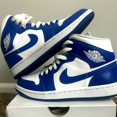 Jordan 1 Kentucky Blue Air Jordan 1 women size 6.5 Jordan 1 Kentucky Blue, Jordan 1 Mid Kentucky Blue, Blue Air Jordan 1, Air Jordan 1 Women, Jordan Ones, Blue Air, Cheap Jordans, Jordan 1s, Air Jordan 1 Mid