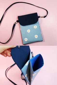 How to make a cellphone crossbody bag easily and simply [Tendersmile Handmade] Sewing Phone Bag, Handmade Crossbody Bags, How To Make A Bag, Handmade Bags Patterns, Cross Body Bag Pattern Free, Phone Purse Pattern, Phone Bag Diy, Tendersmile Handmade, Diy Fabric Purses