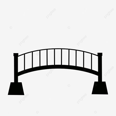 Bridge Clipart, Bridge Silhouette, Geometric Knitting, Bridge Black And White, Bridge Icon, Night Architecture, Black Architecture, Bridge Support, Nativity Silhouette