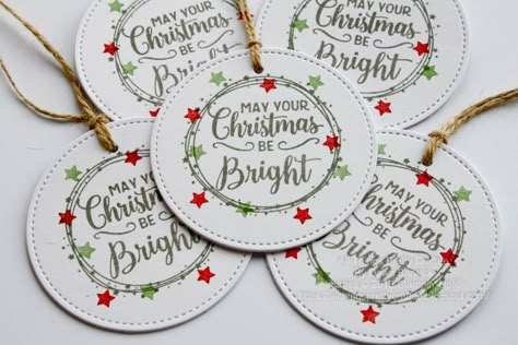 Christmas Gift Tags Stampin Up, Stampin Up Christmas Tags, Stampin Up Tags, Tags Stampin Up, Papercraft Christmas Cards, Diy Christmas Tags, Xmas Gift Tags, Paper Craft Christmas, Gift Tags Handmade