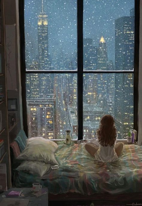 Rainy Day Aesthetic Drawing, Relaxing Pictures, Rainy Window, Cozy Rainy Day, Rainy City, Rainy Day Aesthetic, Winter City, Cool Wallpapers Art, Window View