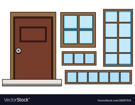 Window Templates Free Printable, Window Template, Door Illustration, Window Clipart, Garage Windows, Scale Model Ships, Decoupage Printables, Window Drawing, Creativity Exercises