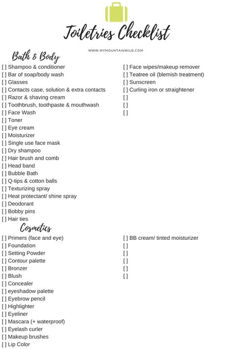 Travel Toiletries Checklist + What's In My Carry On Toiletries Checklist, Packing List Hawaii, Toiletries Packing List, Toiletries Packing, Toiletries List, Carry On Toiletries, Contact Case, Carry On Tote, Travel Skincare